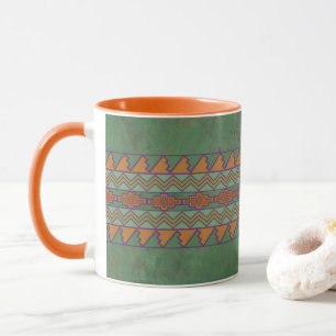 Südwest-Salbei-Grün geometrisches Design Tasse