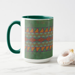 Südwest-Salbei-Grün geometrisches Design Tasse