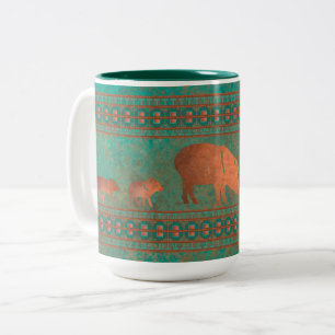 Südwest-Spaß Javelina Familie Kupfer Teal Zweifarbige Tasse
