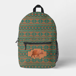 Südwest-Spaß Javelina Kupfer Türkis Personalisiert Bedruckter Rucksack