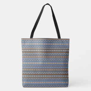 Südwest-Stil Blaues und Braunes geometrisches Must