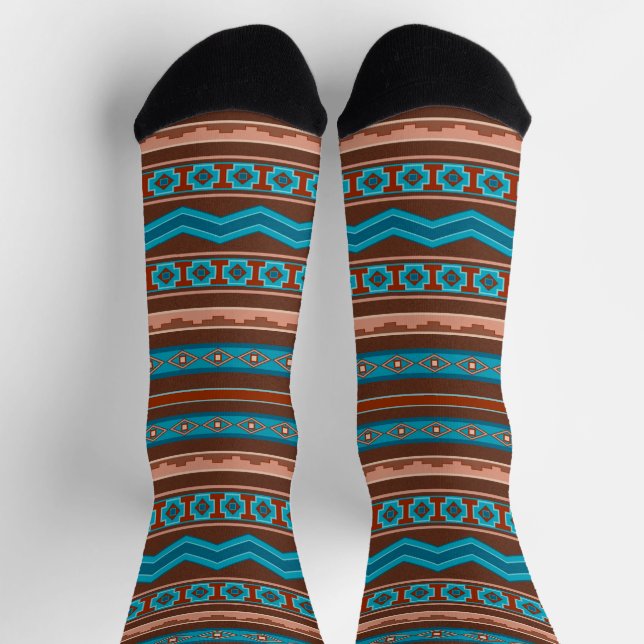 Südwest-Stil geometrisches Cameron-Gorge-Design Socken (Oben)