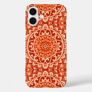 Südwest Sun Mandala Batik, Coral Orange iPhone 16 Plus Hülle