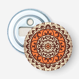 Südwest Sun Mandala Batik, Rust & Brown Flaschenöffner