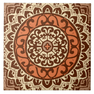 Südwest Sun Mandala Batik, Rust & Brown Fliese