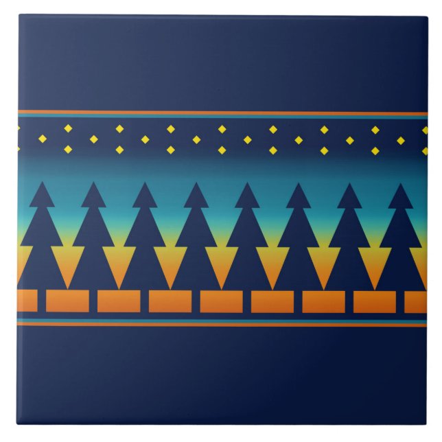 Südwest Sunset Pines Blue Fliese (Vorderseite)