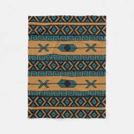 Südwest-Tan Türkise Schwarzes Aztec-Muster Fleecedecke