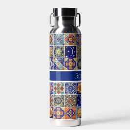 Südwest-Tile-Design personalisieren Name farbig Trinkflasche