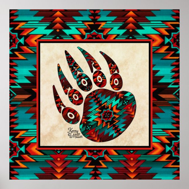 Südwest Tribal Bear Paw Poster (Vorne)