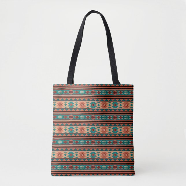 Südwest Tribal Muster Türkisch Terracotta (Vorderseite)