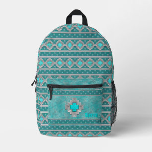 Südwest-Türkisstein-Geometrie personalisiert Bedruckter Rucksack