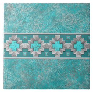 Südwest-Türkisstein-Geometrisches Muster Fliese