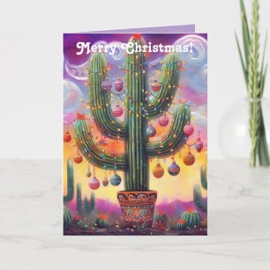 Südwest-Weihnachts-Wüstenstil Saguaro-Kaktus Feiertagskarte
