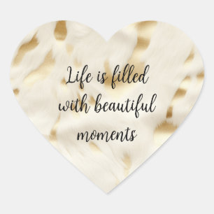 Südwest Western Gold White Cowhid Herz-Aufkleber