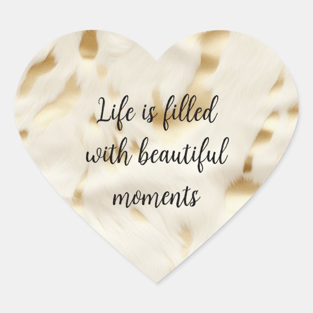 Südwest Western Gold White Cowhid Herz-Aufkleber (Vorderseite)