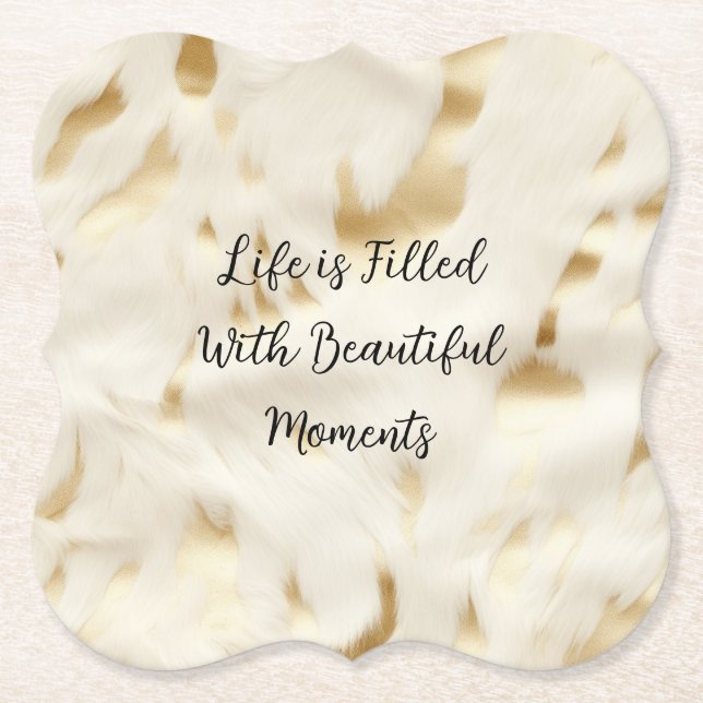 Südwest Western Gold White Cowhid Untersetzer (Vorderseite)