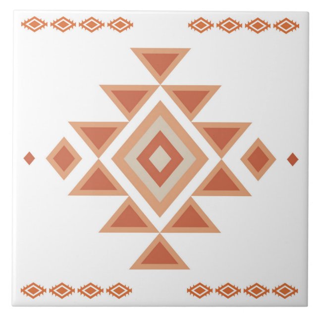 Südwest-White Native und Desert Orange Fliese (Vorderseite)