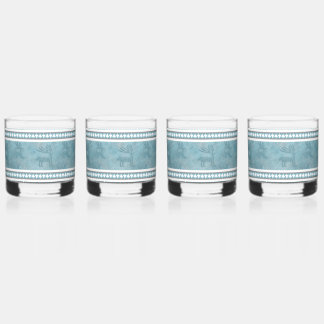 Südwest Winter Deh Blau und Weiß Whiskyglas
