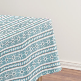 Südwest Winter Geometric Snowflake Pine Blue Lg Tischdecke