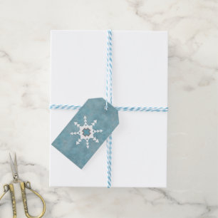 Südwest-Winter-Schneeflocke Blau und Weiß Geschenkanhänger