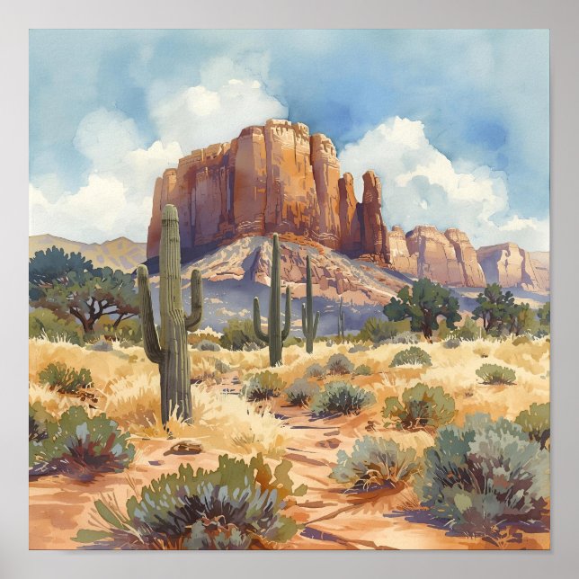 Südwest-Wüsten-Canyon-Landschaft Poster (Vorne)