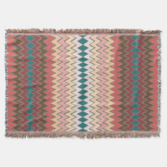 Südwest Zickzack Zigzag Throw Blanket Decke (Vorderseite)