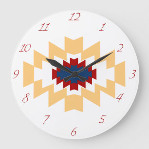 Südwestaztekischer Ureinwohner-Stammes- Entwurf Große Wanduhr