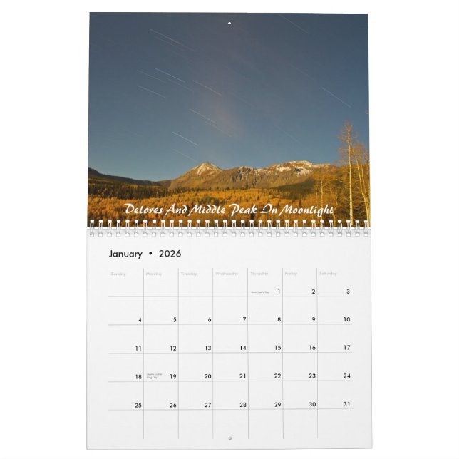 Südwestberge von Colorado Kalender (Jan 2026)