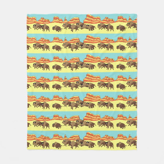 Südwestbüffel-Streifen Fleecedecke (Vorderseite)