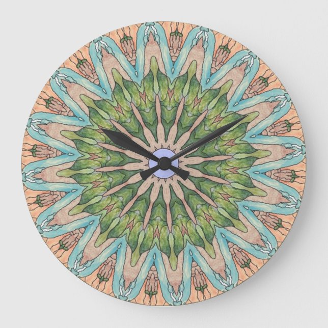 SüdwestBuntglas-Kaleidoskop-Wanduhr Große Wanduhr (Vorderseite)