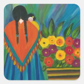 Südwestdesign #1 quadratischer aufkleber