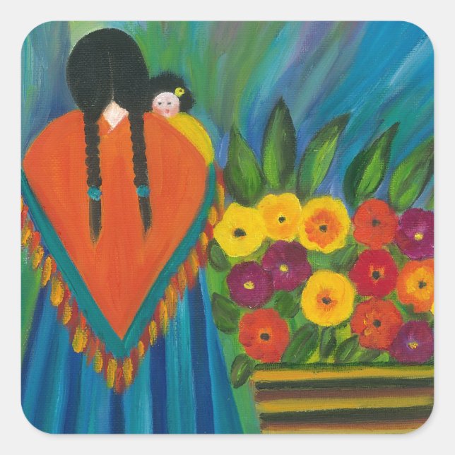 Südwestdesign #1 quadratischer aufkleber (Vorderseite)