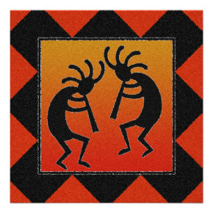 Südwesten, der Kokopelli Entwurf tanzt Poster