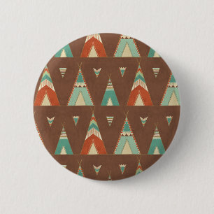SüdwestenGeo Schritt  aquamarines Teepee-Muster Button