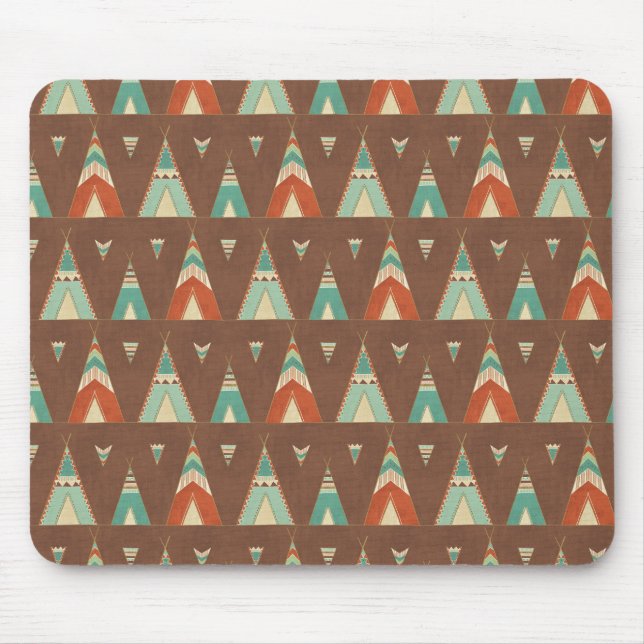 SüdwestenGeo Schritt| aquamarines Teepee-Muster Mousepad (Vorne)