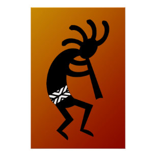 Südwestentwurfs-Wüsten-Sonnenuntergang Kokopelli Poster