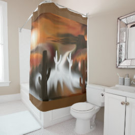 Südwestfeuer und Abstrakte Eiskunst Duschvorhang