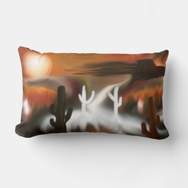 Südwestfeuer und Abstrakte Eiskunst Lendenkissen (Vorderseite)