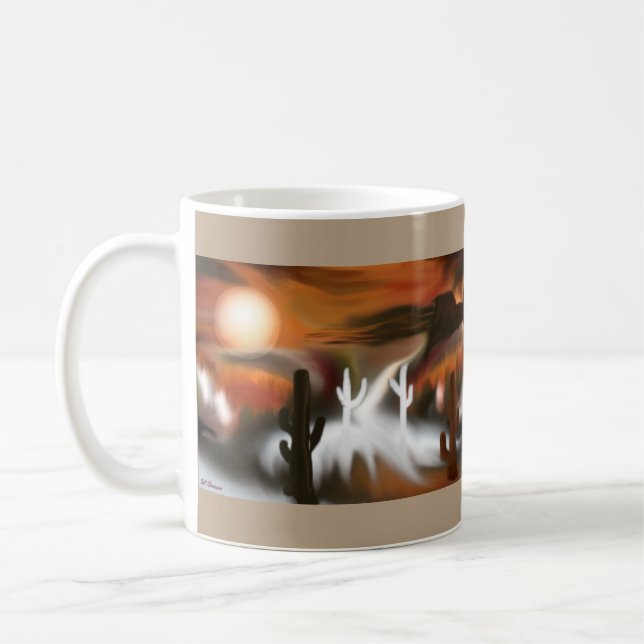 Südwestfeuer und Abstrakte Eiskunst Zweifarbige Tasse (Links)