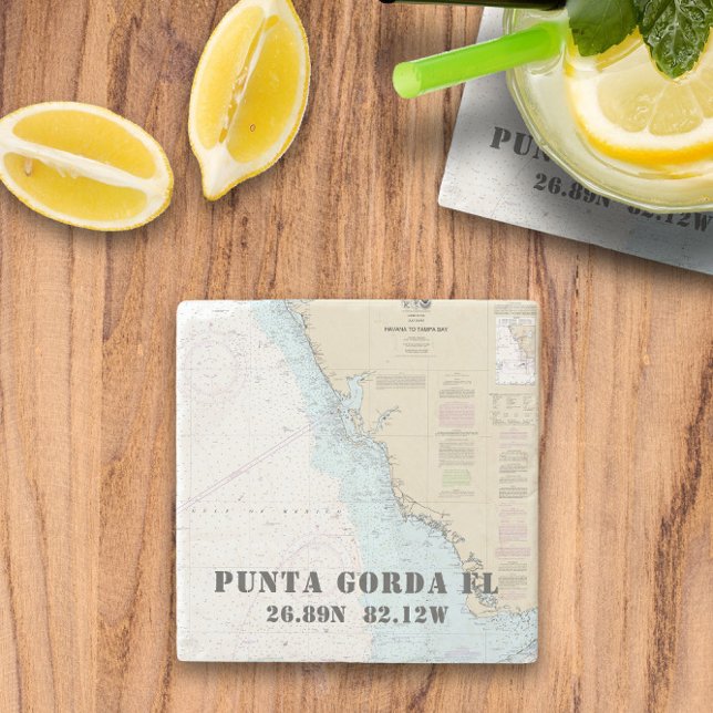 Südwestflorida 🌊 authentische Nautikkarte Steinuntersetzer (Southwest Florida 🌊 Authentic Nautical Chart Stone Coaster
)