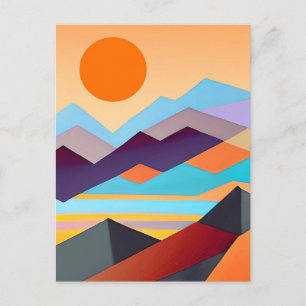 Südwestgebirge Geometrisch Abstrakt Postkarte