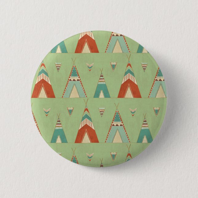 SüdwestGeo-Schritt| grünes Teepee-Muster Button (Vorderseite)