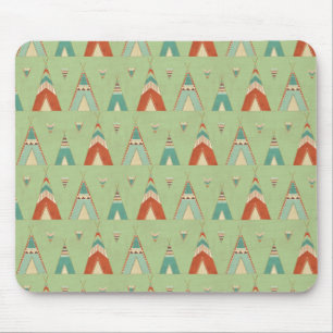 SüdwestGeo-Schritt grünes Teepee-Muster Mousepad