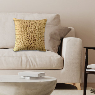 Südwestgoldbraun Alligator Leather Kissen