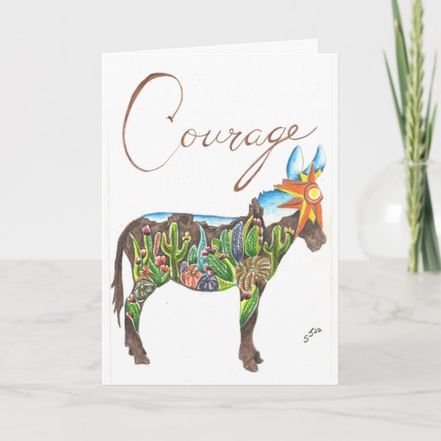 Südwestkaktus Mule von Sherry Jarvis Faltkarte Dankeskarte (Vorderseite)