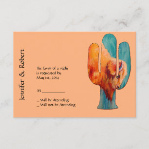 Südwestkaktus-und -büffel-Antwort RSVP Karte