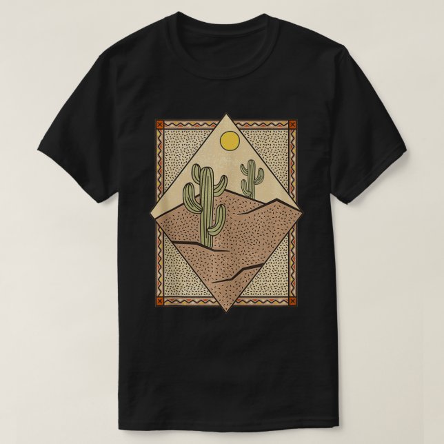 Südwestkaktus Wüstenurlaub lässige Grafik für T-Shirt (Design vorne)