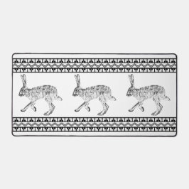 Südwestkaninchen Schwarz und Weiß Geometrisch Schreibtischunterlage