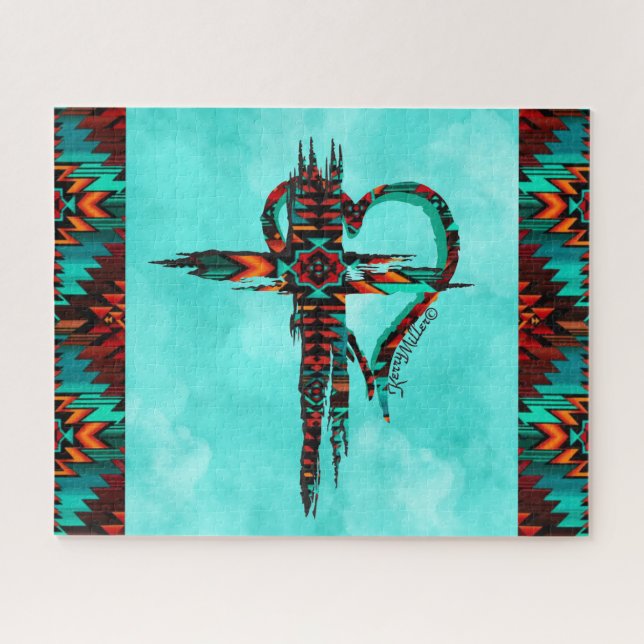 Südwestkreuz und Herz-Jigsaw-Puzzle Puzzle (Horizontal)