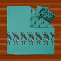 Südwestlich Aquamarin und schwarz Kokopelli-Design